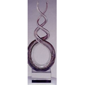 Art Glass Sculpture - 12.5" Twisted Loops